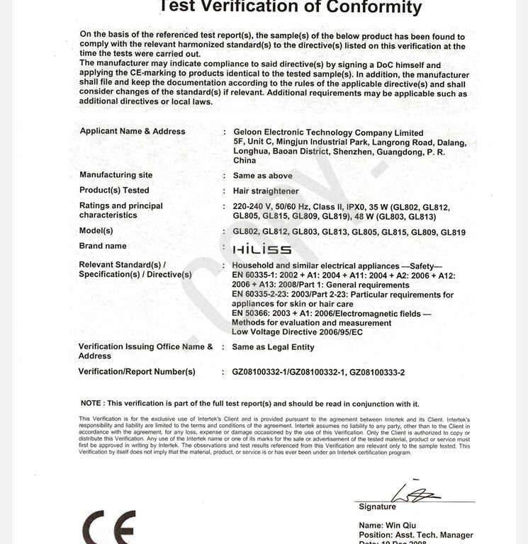 Geloon CE certificate
